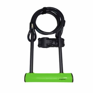 On Wheels - Candado U-Lock Onwheels Largo Con Piola Y Soporte - Verde