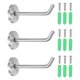 thumbnail image 1 of Uxcell 3 piezas de ganchos para toallas de baño de acero inoxidable, ganchos redondos de pared de 4x0.3 pulgadas para batas y abrigos con tornillos para dormitorio, cocina, armario, gabinete, plata, 1 of 7