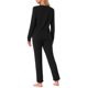 thumbnail image 3 of INSPIRE CHIC Conjunto de Pijama de Punto con Estampado de Estrellas para Mujer Regreso a Clases Suave Manga Larga Cuello Redondo Top y Pantalones Jogger Ropa de Dormir con Bolsillos XL Negro, 3 of 5