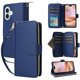 thumbnail image 4 of Funda Cartera con Cremallera y Correa para iPhone 16 Plus Soporte y Tarjetero Azul, 4 of 6