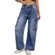 thumbnail image 4 of INSPIRE CHIC Pantalones Vaqueros de Carga para Mujer de Cintura Alta, Casuales, Anchos, con Bolsillos, Talla 2XL, Azul, 4 of 6