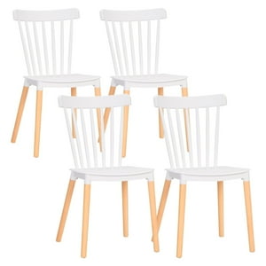 Pandalino - Pack 4 Sillas Windsor Blancas | Diseño Clásico & Cómodo Blanco