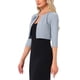 thumbnail image 4 of INSPIRE CHIC Chaqueta de Mujer de Manga 3/4 sin Cuello con Pliegues y Frente Abierto Recortado S Gris, 4 of 6