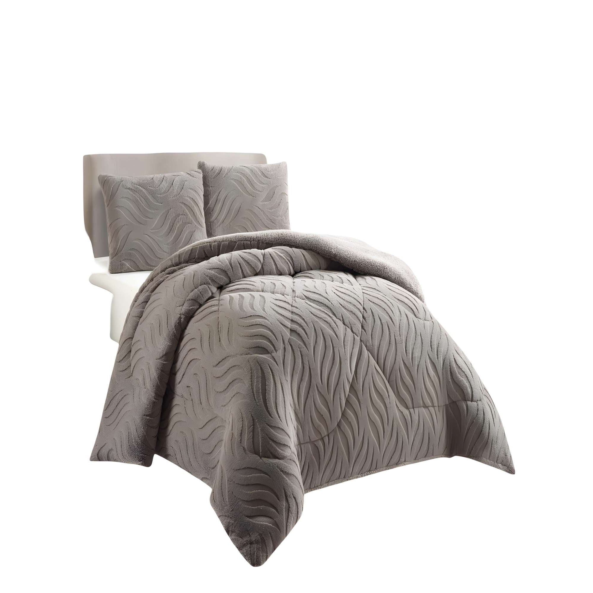 Genérico - Cobertor Texturizada De Invierno Diseño 02 King Gris