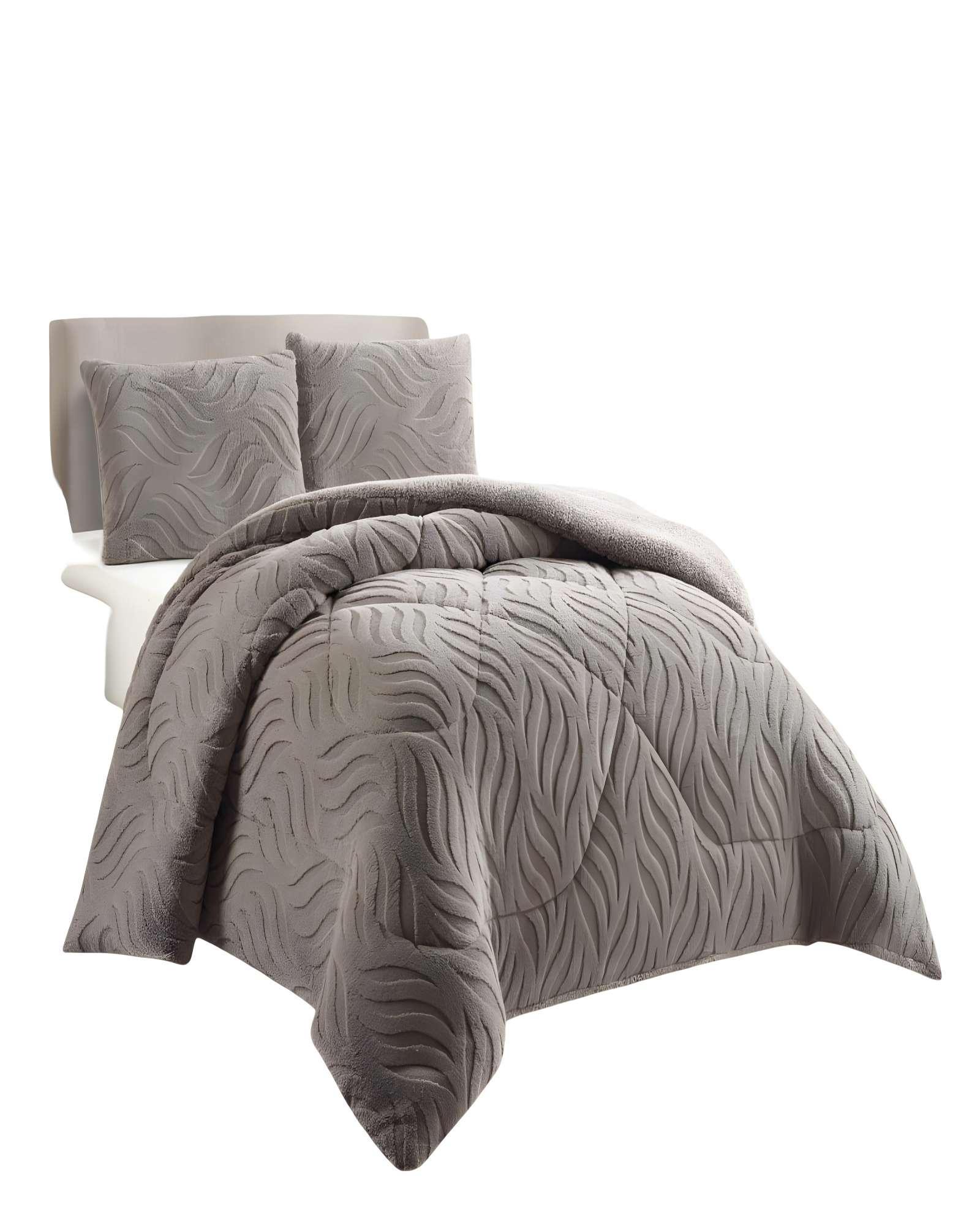 Genérico - Cobertor De Inverno Texturizada Diseño 02 2 Plazas Gris