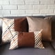 thumbnail image 2 of Funda Cojin Decorativo Ecocuero Naranjo Y Beige 50X30, 2 of 3