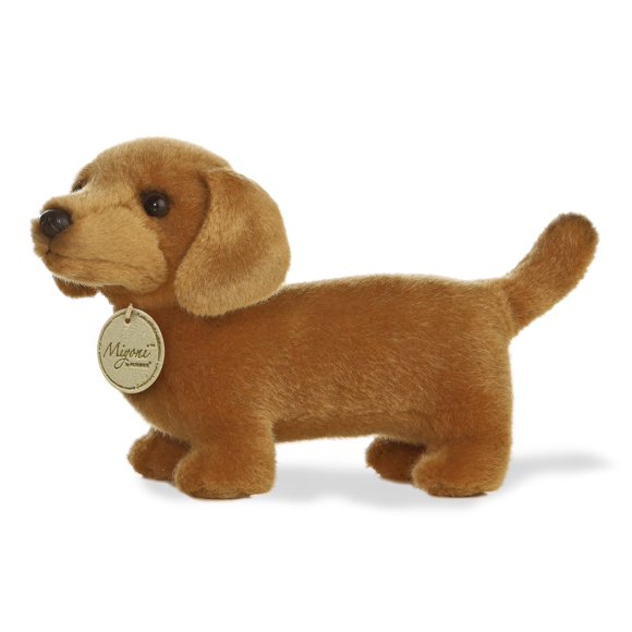 Peluche Aurora® Adorable Dachshund Miyoni® de 20 cm, color marrón