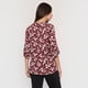 thumbnail image 2 of Blusa Mujer Cuello Mao Print Burdeo Flores Corona, 2 of 5