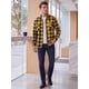 thumbnail image 2 of INSPIRE CHIC Camisas de Franela para Hombre de Manga Larga con Botones Camisa Casual de Cuadros S Amarillo, 2 of 6