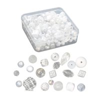 Bothyi - Surtido De Cuentas Acrílicas De Formas Mixtas, Fabricación Artesanal De Pulseras, Collar, Blanco