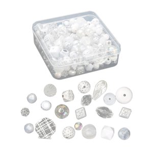 Bothyi - Surtido De Cuentas Acrílicas De Formas Mixtas, Fabricación Artesanal De Pulseras, Collar, Blanco