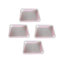 Ioensy - Bandeja Germinadora De Semillas De Jardín De 4 Piezas Bandeja De Germinación De Cultivo De Gran Capacidad Rosa