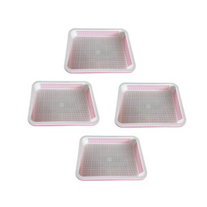 Ioensy - Bandeja Germinadora De Semillas De Jardín De 4 Piezas Bandeja De Germinación De Cultivo De Gran Capacidad Rosa