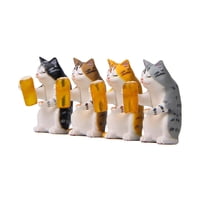Bothyi - 4 Figuritas De Resina Para Gatos, Miniescultura Coleccionable Para Escritorio De Fiesta, Oficina