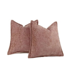 Genérico - Set De 2 Fundas De Cojin Chenille 45X45 Rosa