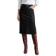 thumbnail image 1 of INSPIRE CHIC Falda Midi de Mujer de Cuero Sintético de Cintura Alta con Botones Decorativos, Abertura Lateral, Ajustada, Hasta la Rodilla, para Oficina, Tipo Lápiz, Mediana, Negra, 1 of 5