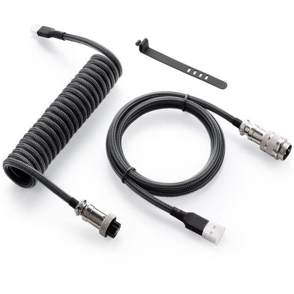 Cable USB C en espiral personalizado GUNMJO Pro para teclado de juegos