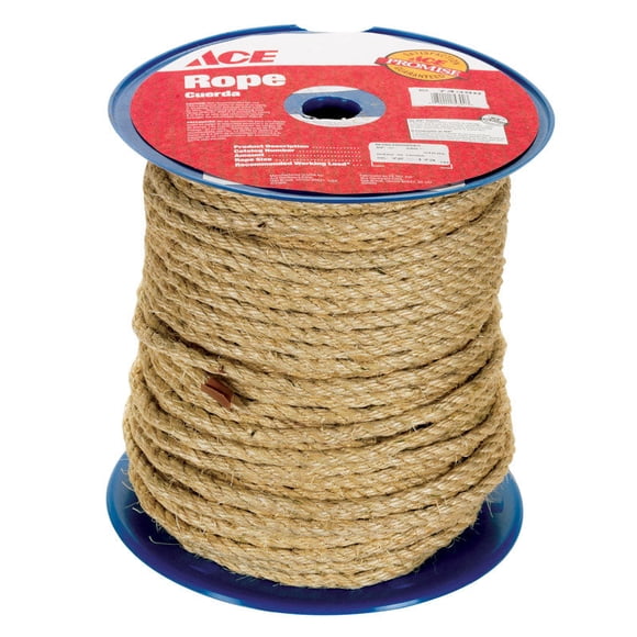 Sisal retorcido Rope Ace, 3/8 pulgadas de profundidad, 400 pies en L, color canela