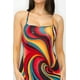 thumbnail image 4 of Saronite Vestido Midi Ajustado de Fiesta con Tirantes Finos Cruzados en la Espalda y Estampado Multicolor de Mármol, Rojo Multi (para Mujer), 4 of 5