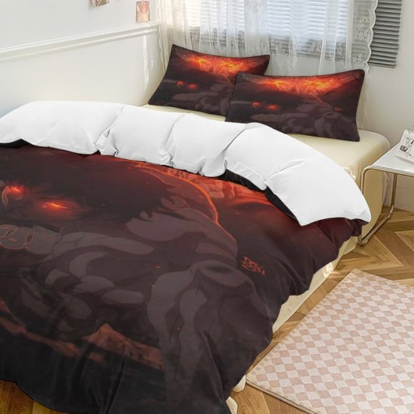 Baki The Grappler Anime Home Bed 3-piece Set Classic Japanese Anime Polyester Wash Student Dormitory Set