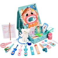Otuti - Maleta Juegos Doctor Dentista Con Accesorios Juguete Madera