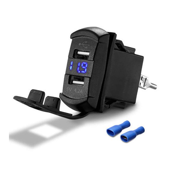 Interruptor USB AutoE Dual USB con LED Azul