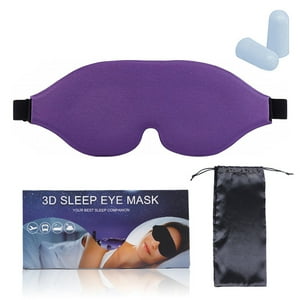 Veatool - Antifaz Para Dormir, Diseño Del Contorno De La Cuenca Del Ojo En 3D, Con Tapones Para Los Oídos Y Bolsa De Viaje, Blackout, Suave Y Cómodo, Apto Para Yoga O Meditación