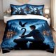 thumbnail image 1 of 3pcs Bedding set Bedding Cushion Cover Mystical Night Black Swan Lake Print Duvet Cover Set, 1 of 1