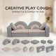 thumbnail image 2 of Sofá modular infantil de juego BUMNANA de 14 piezas, gris y beige, 2 of 3