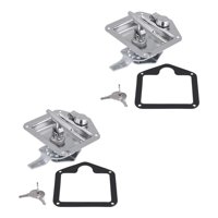 Magideal - 2 Cerraduras Para Caja De Herramientas De Remolque De Rv Con Dos Llaves, 12,5 X 12,2 Cm, Acero Inoxidable