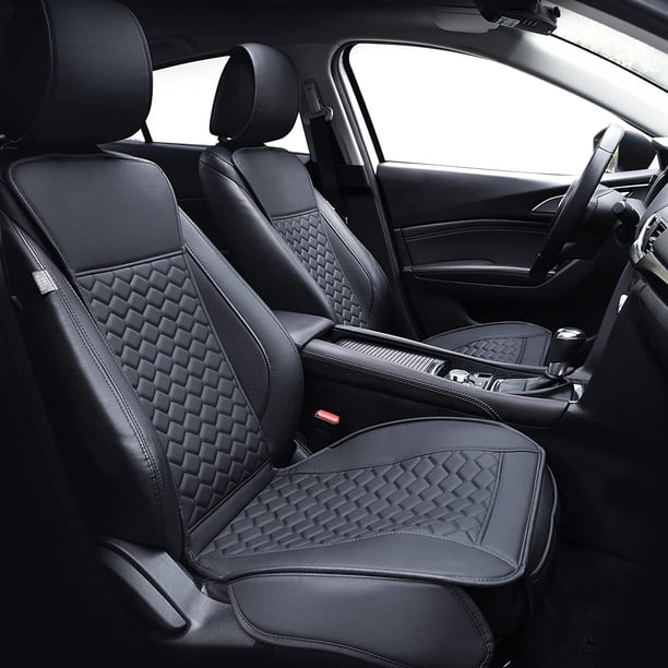 Fundas para asientos de coche Elantrip, de piel, impermeables, universales, negras