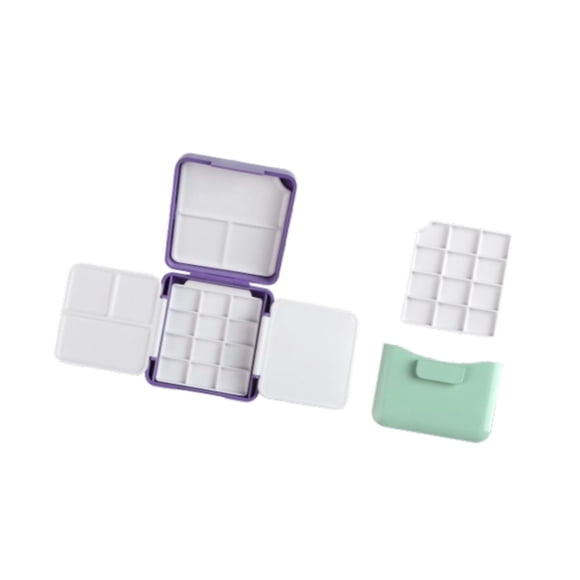 Paleta De Acuarela Mini Con Lavadora De Cepillo Para Dibujar El Acrílico Pintura Al óleo Violeta