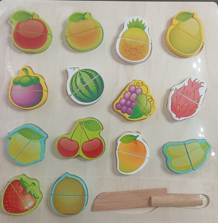 Genérico - Set De Frutas Y Verduras Con Imán Didáctico De Madera Para Niños
