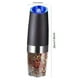 thumbnail image 2 of 2pcs Gravity Electric Pepper And Salt Grinder Set, Adjustable Coarseness, Battery Powered With LED Light, One Hand Automatic Operation, Stainless Steel Black 7.8inch/2inch, 2 of 4