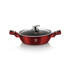 Olla Baja Ø 28 Cm - Berlinger Haus, Metallic Line Burgundy, Antiadherente.
