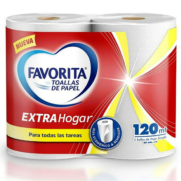 Toalla de Papel  Extra Hogar 60 Metros, 2 Un