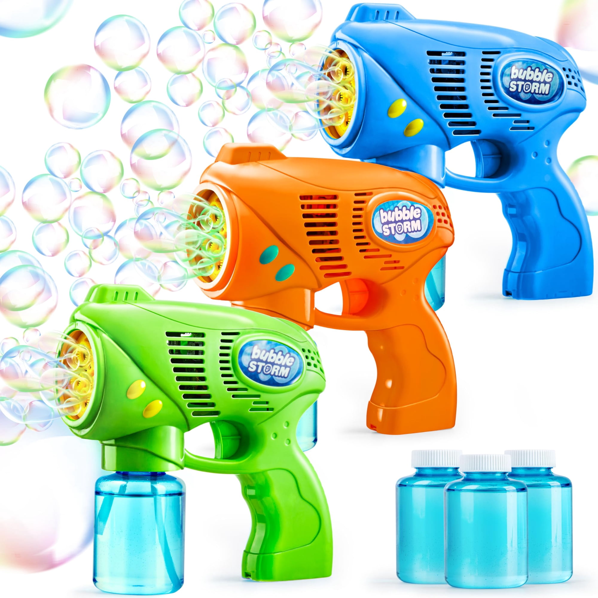 Kit De Pistolas De Burbujas Joyin 3 Pistolas De Burbujas Con 3 Bubble Solutions Kids