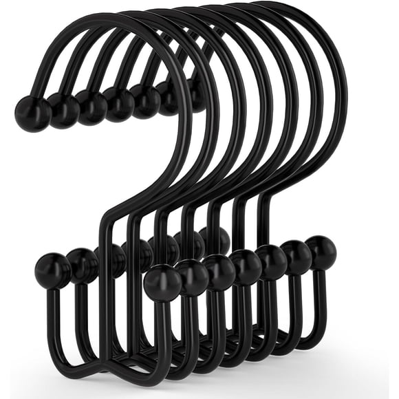 Ganchos para Cortina de Baño Goowin SWB012 de Doble Gancho, Metal