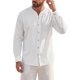 thumbnail image 4 of INSPIRE CHIC Camisa de Hombre de Algodón y Lino de Manga Larga con Botones Casual XL Blanco, 4 of 6