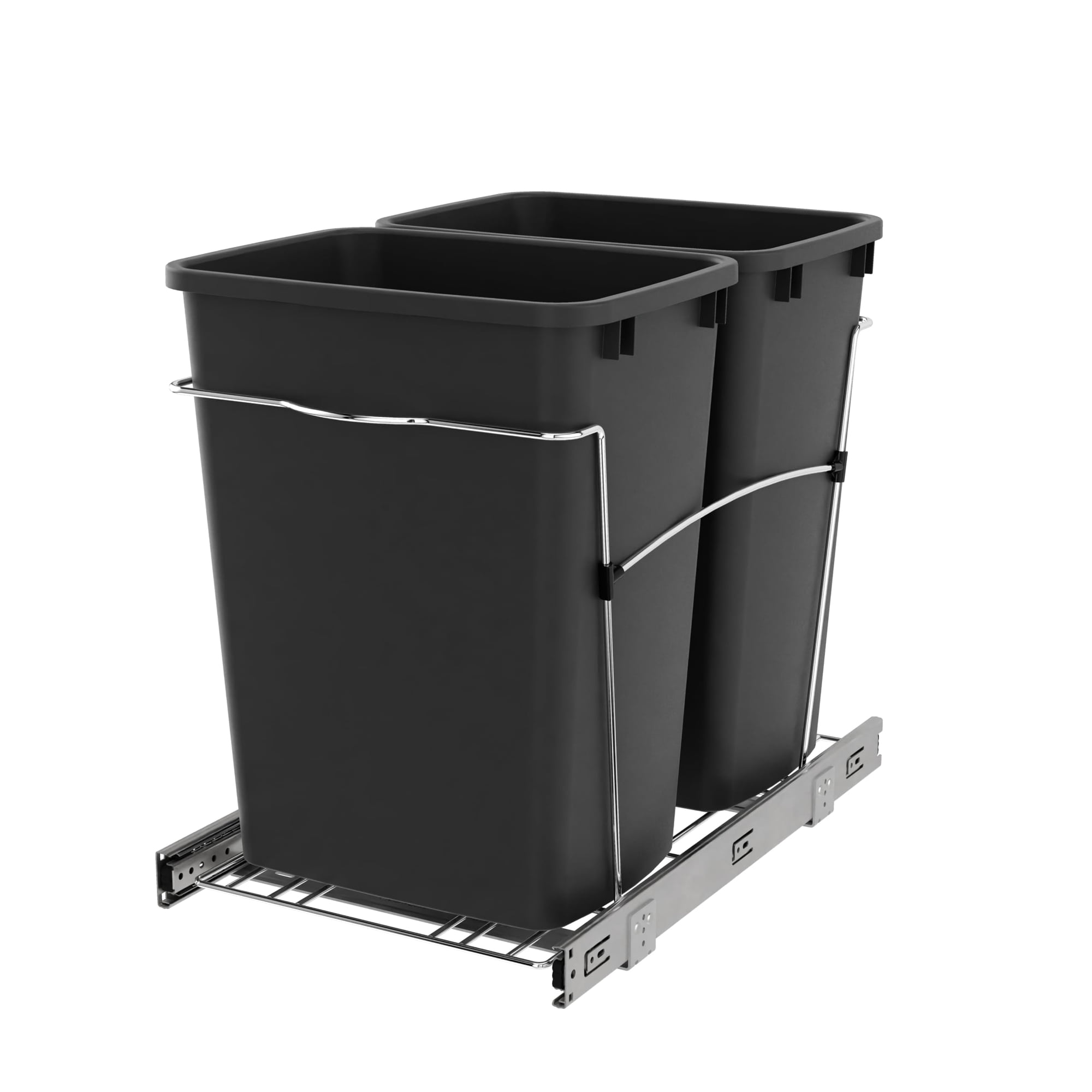 Bote De Basura Rev-a-shelf Rv-18kd-18c S Doble Extraíble 35l Negro