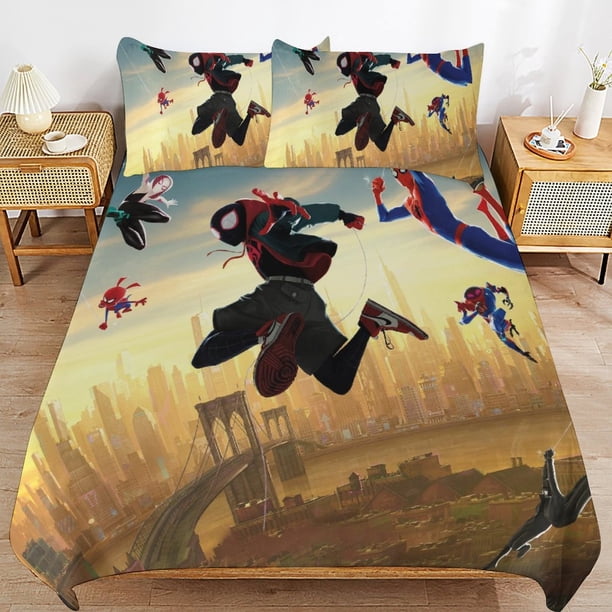 Spider Ma-n Across_thepider_Verse Spider Ma-n Bedding Set Sheet Set for Kids Adults,All Season Lightweight Bedding Set for Bedroom Bed Do Bed Sheets
