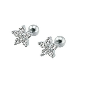 Elbauldejuma - Aros Seguridad Flor Hipoalergénicos Piercing Helix