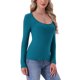 thumbnail image 4 of INSPIRE CHIC Camisetas térmicas para mujer Capa base Mangas largas Ropa interior Otoño Invierno Pijamas Tops Camiseta básica S Azul Lago, 4 of 6