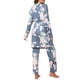 thumbnail image 3 of INSPIRE CHIC Conjunto de Pijama para Mujer 3 Piezas Top de Tirantes Pantalones de Pierna Ancha Bata de Manga Larga Talla 2XL Gris Azul, 3 of 6