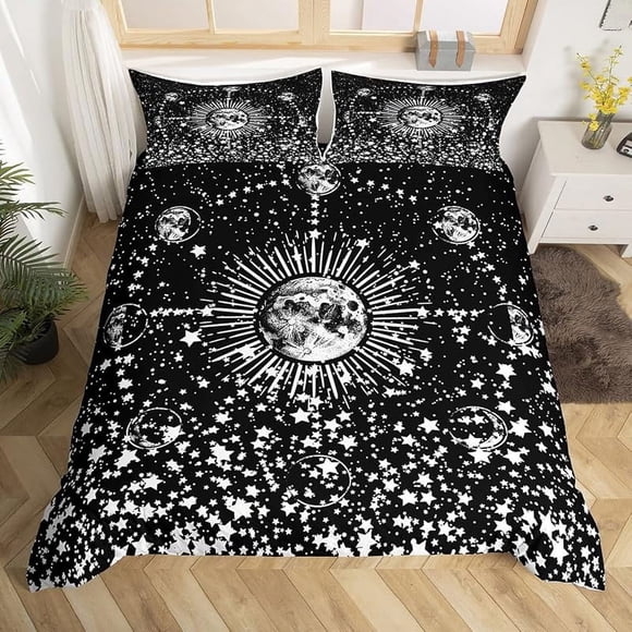 Christm-as Trees D-u-t Co-ve-r Queen Size Sa-nta Claus- and Snowman Comfort-er Cover with 2 Pillow-case for Te-ens Adults Kids S-tarry Sky Be-dding Set Snow Sc-ene Brea-thable 3 Pieces D-ecorative