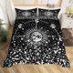 thumbnail image 1 of Christm-as Trees D-u-t Co-ve-r Queen Size Sa-nta Claus- and Snowman Comfort-er Cover with 2 Pillow-case for Te-ens Adults Kids S-tarry Sky Be-dding Set Snow Sc-ene Brea-thable 3 Pieces D-ecorative, 1 of 5