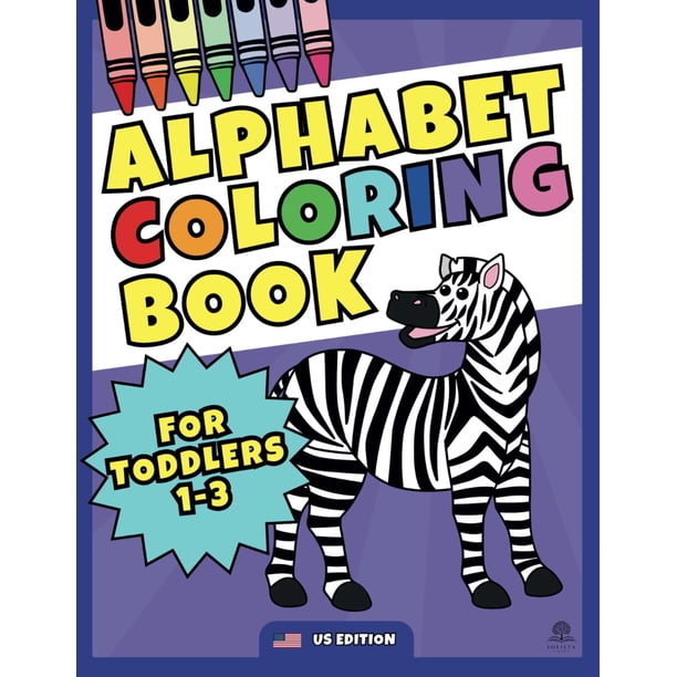 Libro para colorear del alfabeto Majosta para niños pequeños de 1 a 3 años con fonética