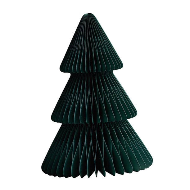 Decoración de árbol de Navidad de papel, decoración de escritorio de Navidad, regalo de festival, adorno de papel de panal 3D para el hogar, fiestas, Verde 20 cm