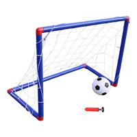 Magideal - Juego De Porterías De Fútbol Para Niños Red De Fútbol Plegable Para Patio Trasero Mini Con Bomba Portería De Fútbol Para Actividades De Césped Y Jardí 1 Balón De Fútbol
