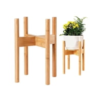Xusx111 - Soporte De Plantas De Bambú Elevado De Tamaño Fijo Para Macetas De Interior (No Incluido) - Soporte De Macetas De Flores Moderno Con Diseño Enchufe - Fácil De Montar - Bambú (Solo Estantes De Flores)